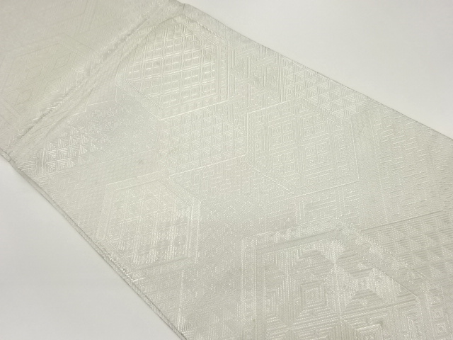 佐賀錦亀甲に菱模様織出し全通袋帯